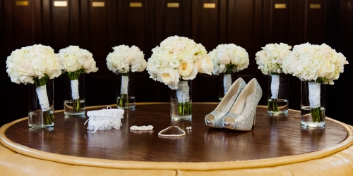 Bouquets, Shoes, and Garter in Bakersfield